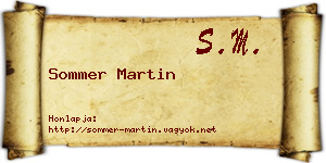 Sommer Martin névjegykártya